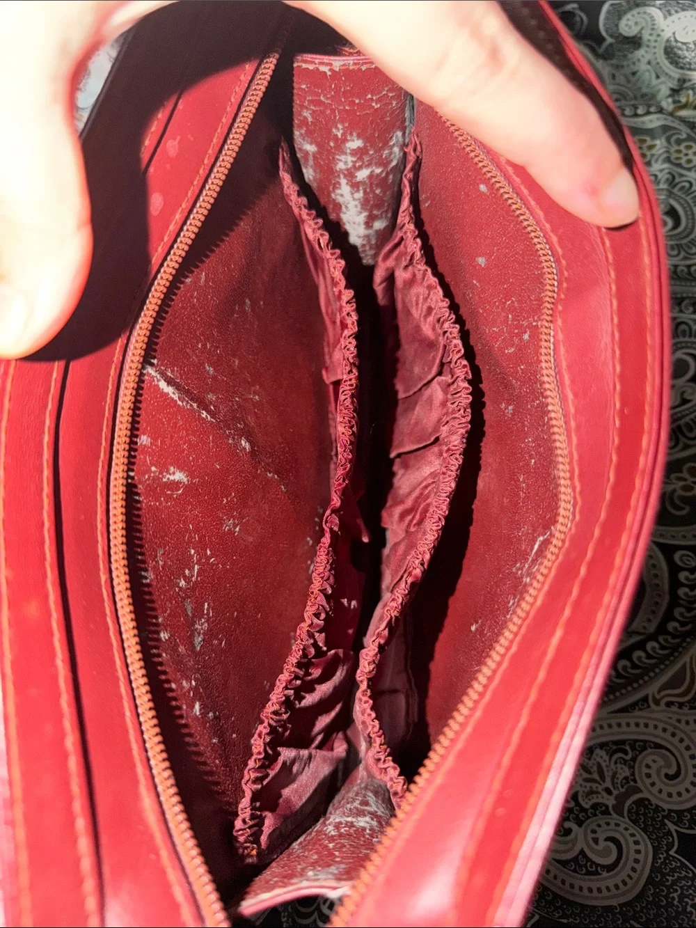 Vintage Cartier Must de Cartier Burgundy Leather Envelope Clutch Bag